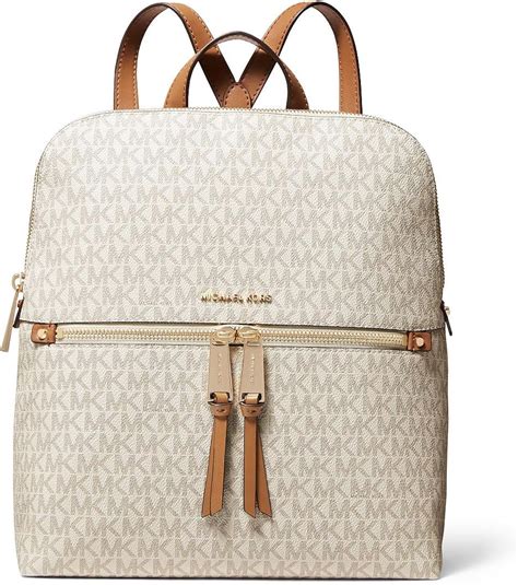 michael kors rhea zip medium slim signature backpack|Michael kors Rhea Zip Medium Slim Signature Backpack.